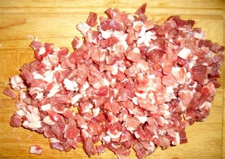 Мясо рубленное для приготовления манты с тыквой